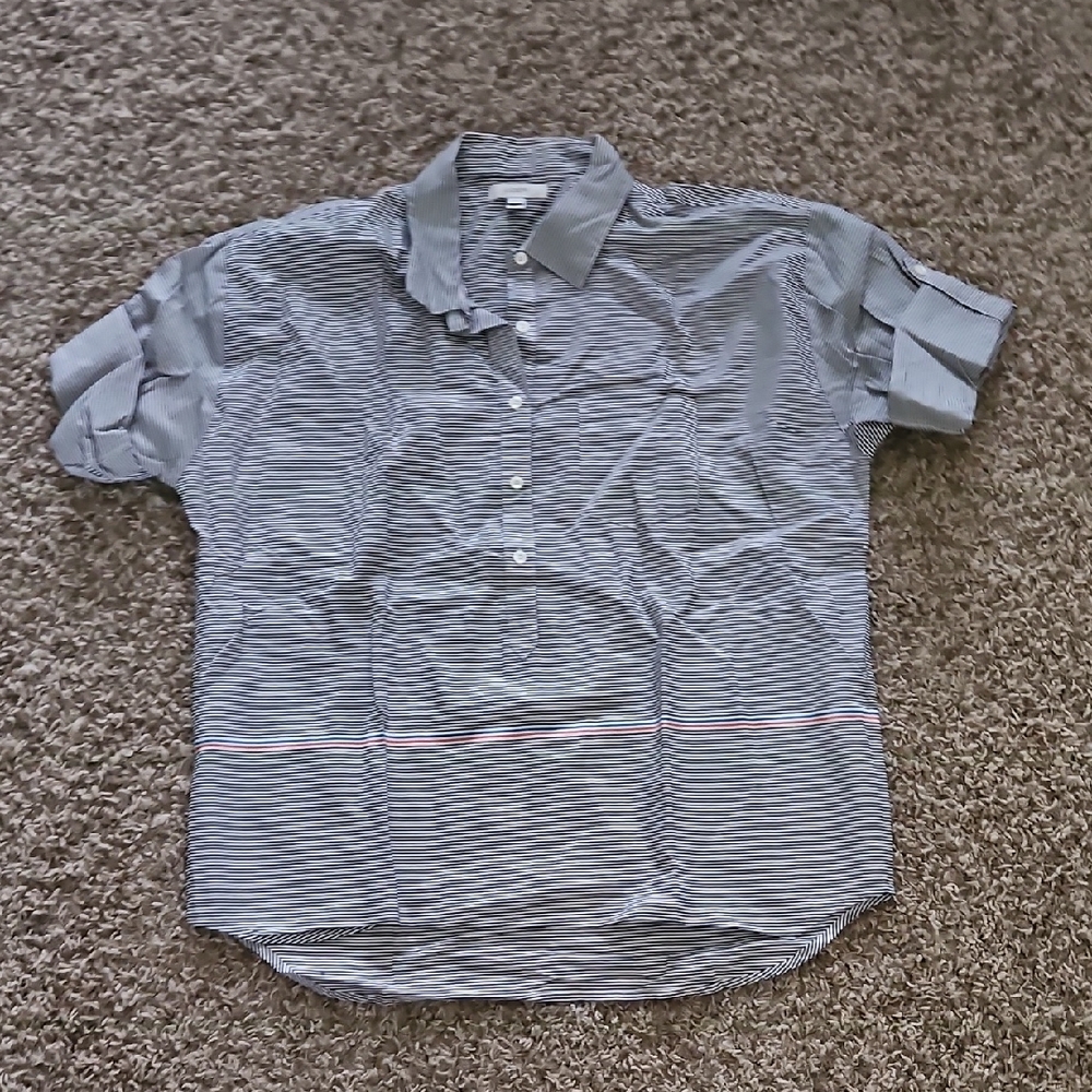 J. Crew Black And White Striped Blouse